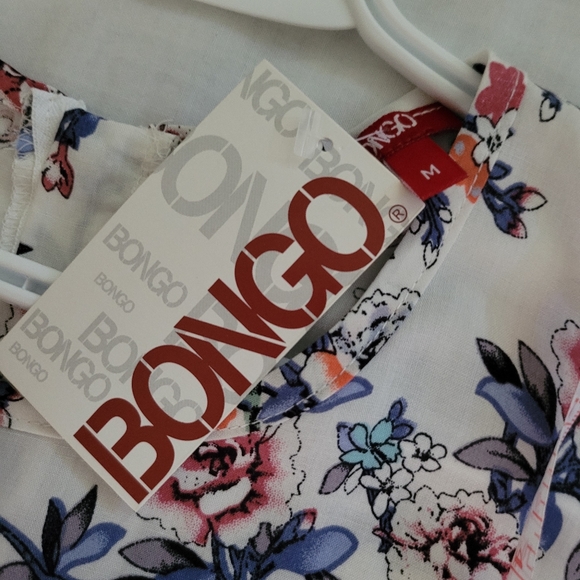 NWT - M - Bongo - cap short sleeve Floral shirt - Picture 8 of 10